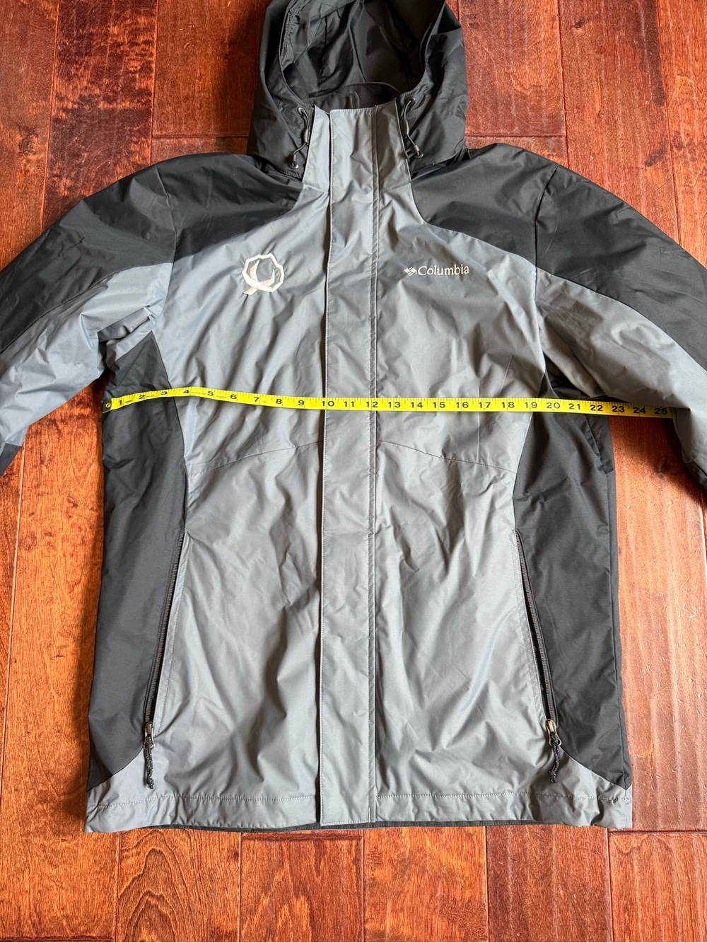 Columbia Men's Gray and Black Hooded Jacket